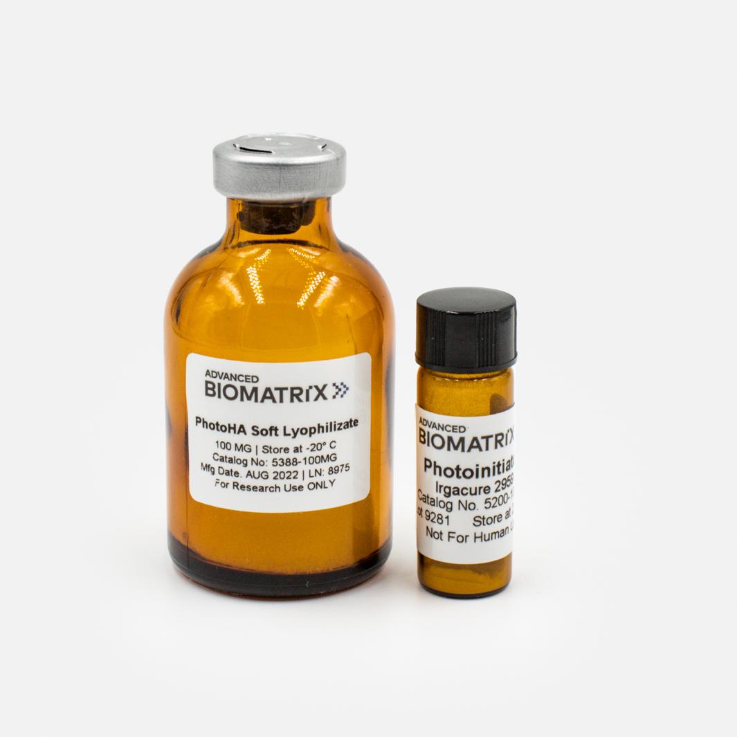 PhotoHA methacrylated hyaluronic acid with irgacure 